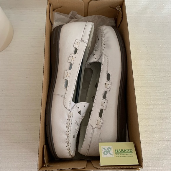 New Dr.Scholl’s White Leather Slip On Moccasin Loafers Women’s 5.5M - Picture 10 of 12